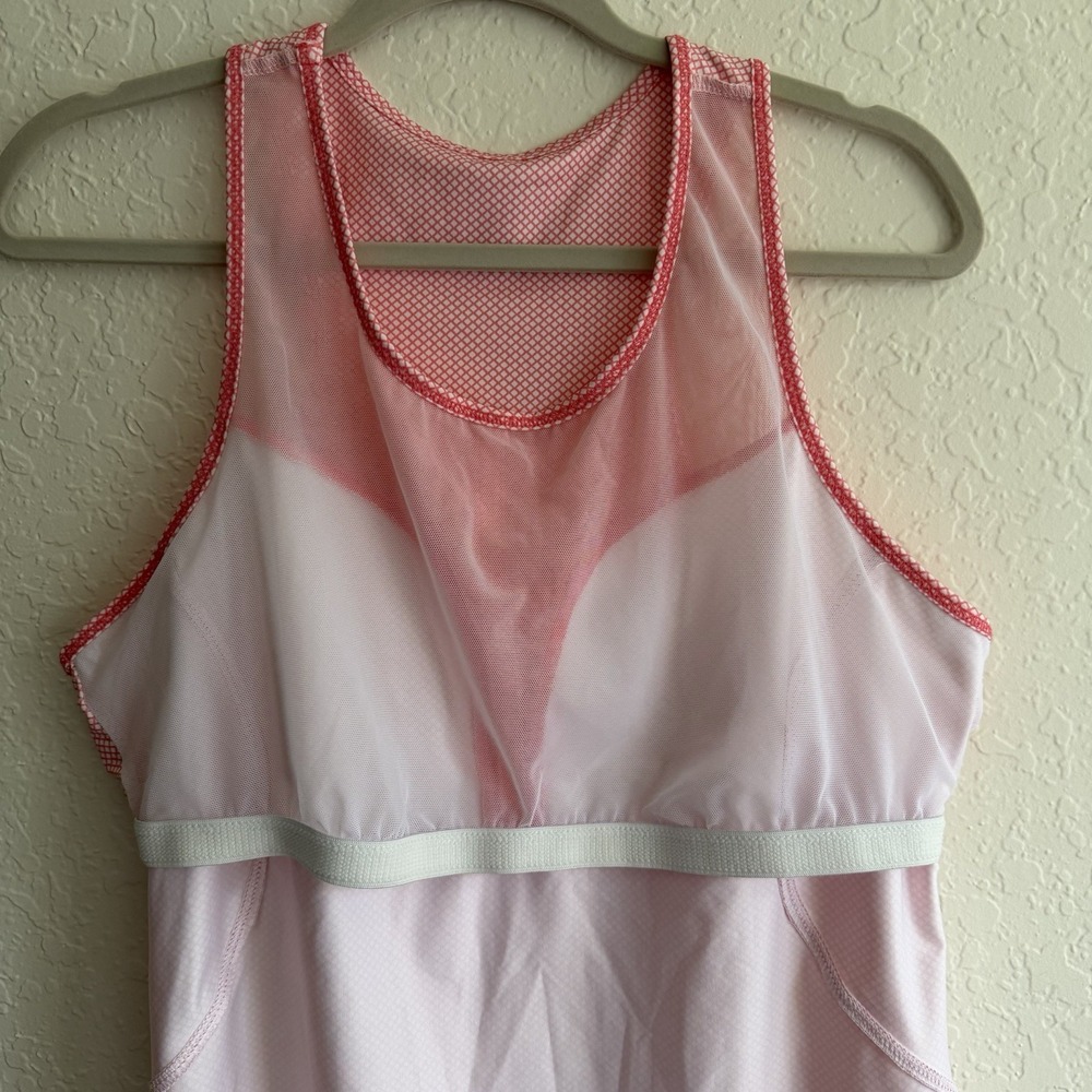 Lucky in Love Pink Mesh Panel Athletic Tank Top - Picture 7 of 9